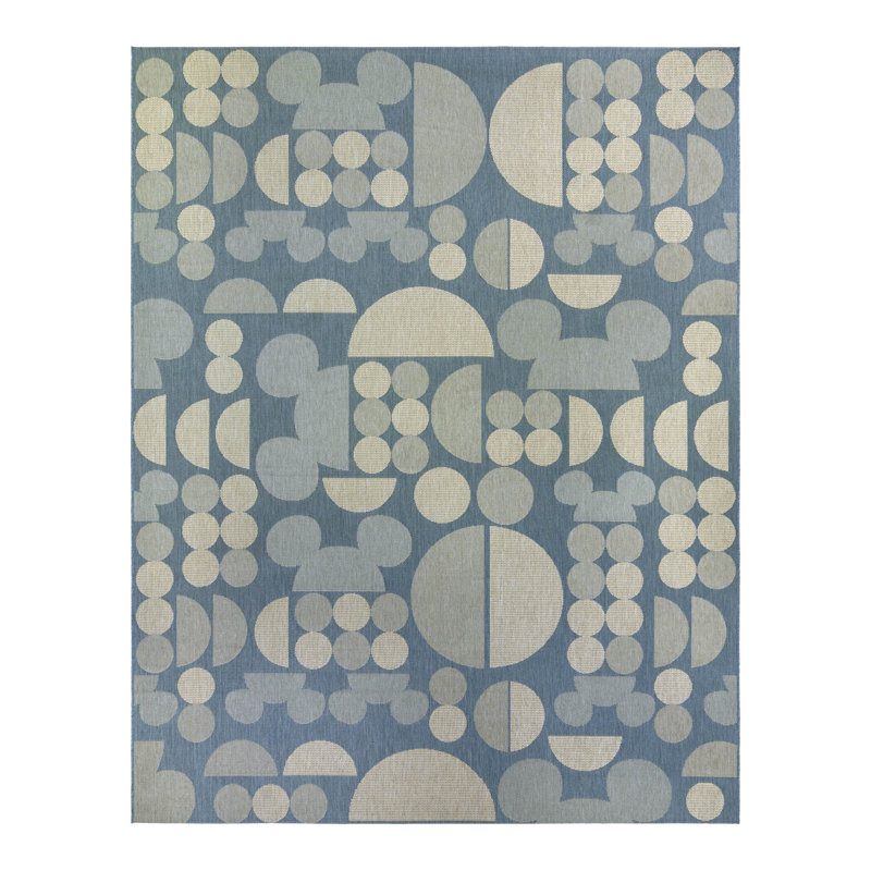 Tapis intérieur / extérieur à tissage plat sous licence Disney Mickey Mouse Spheres, Rectangle 8 pi 9 po x 13 pi 1 po