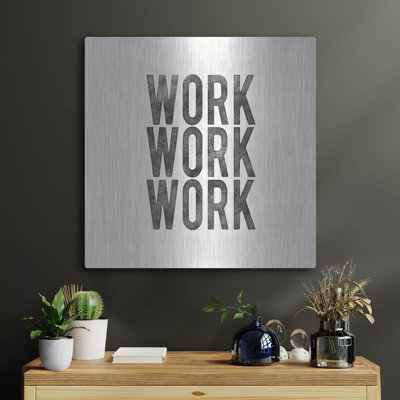  «Work From Home 4» par Wild Apple Portfolio, art mural en métal, 24 po x 24 po
