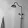 2-Spray Round Wall Bar Shower Kit With Hand Shower Dual Cross Handles Mixer Shower System Taps In Matte Black