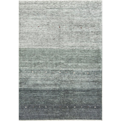 Tapis bleu et beige noué à la main de haute qualité