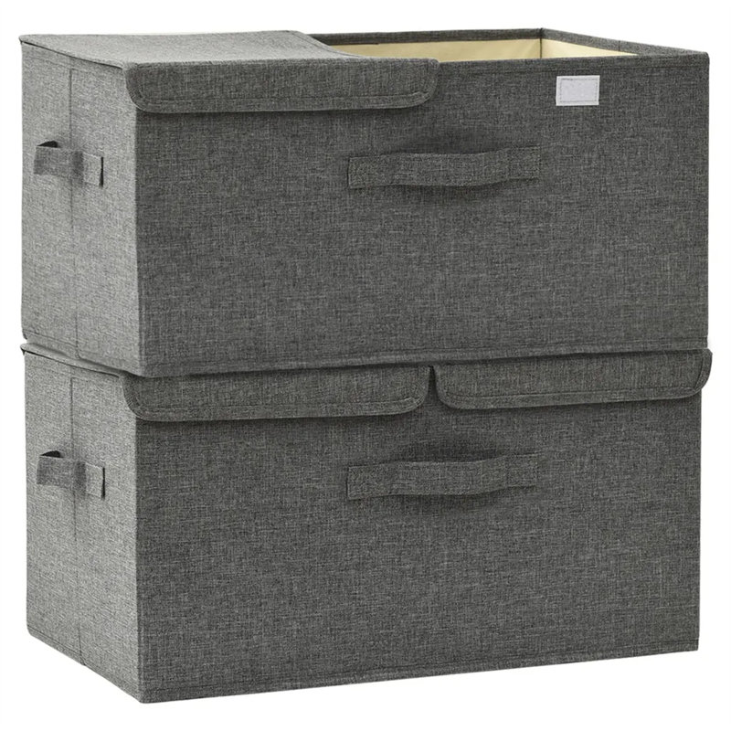 Storage Boxes Fabric 50x30x25 cm, Dark Grey