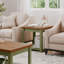 Table d'appoint avec tablette de rangement ouverte