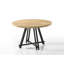 Ensemble de table de salle à manger ronde 47 "à finition chêne avec chaises rembourrées de couleur crème