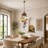 5-head Mosaic Pendant Light 12.2'' (warm Light Included)