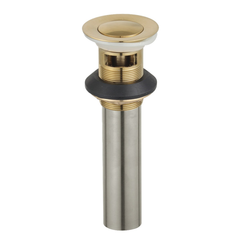 Drain escamotable pour lavabo de salle de bain avec trop-plein Complement, Laiton brossé