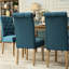 Chaise de salle à manger bleue, bois massif - chaise 2 pièces au design élégant, aspect attrayant
