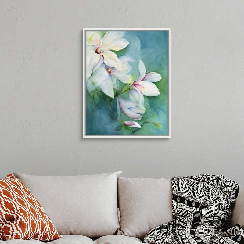 Art mural sur toile Magnolia Dedudata, H 24 po x l 30 po x P 1,25 po, Cadre blanc
