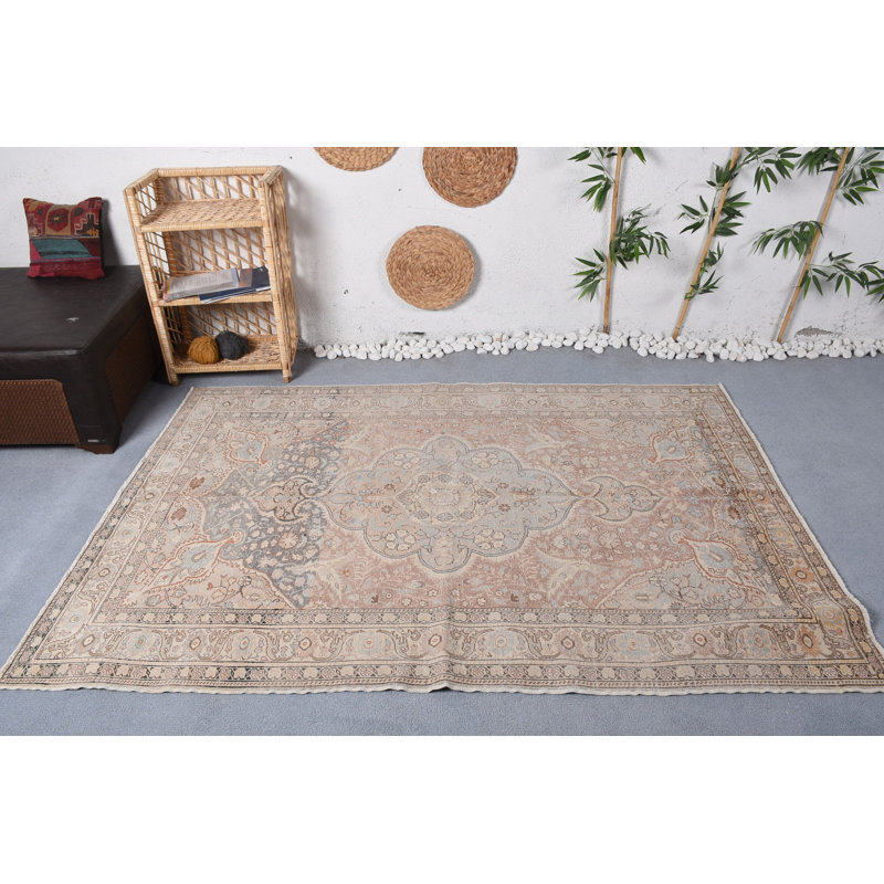Tapis blanc de luxe, tapis Oushak, tapis turcs, tapis rétro, tapis marocains de 4,9 x 7 pi