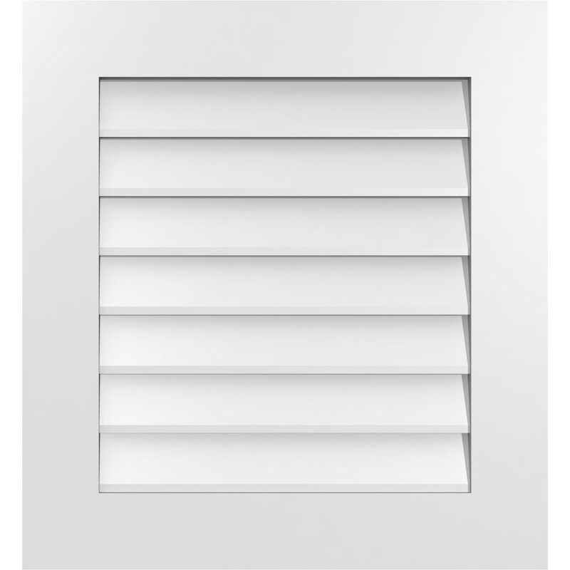 Vent à pignon rectangulaire en uréthane non-fonctionnel, H 26 po x l 24 po x P 1 po