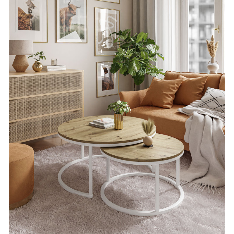 Alford Coffee Table, White/Artisan Oak