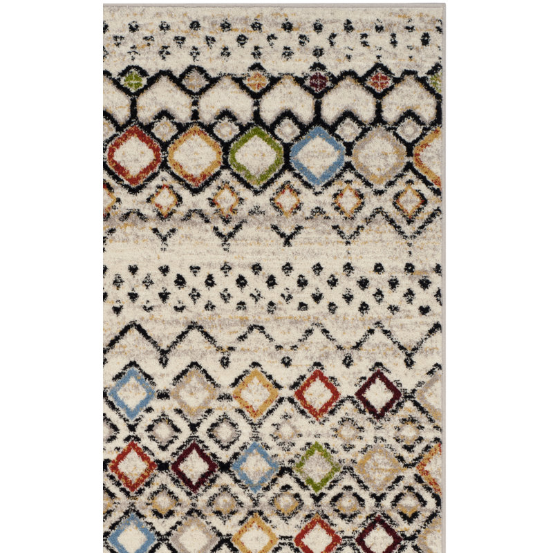 Tapis performance à motif sud-ouest Aird, Carré 12 pi,   Ivory/Multi