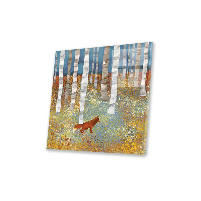 Impression de renard d'automne sur verre acrylique, H 24 po x l 24 po x P 0,25 po