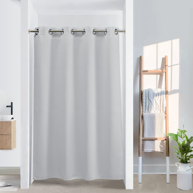 Rideau de douche gaufré Duppstadt, gris, H 80 po x l 54 po
