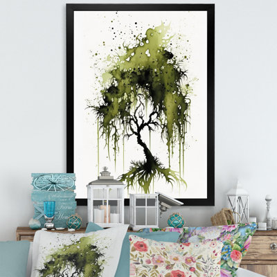 Arbre vert mousse espagnol, reproduction sur toile