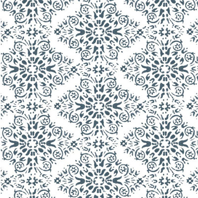 Carreau de papier peint damassé Lady L 10 pi x l 25 po Lady Charlotte Timbre