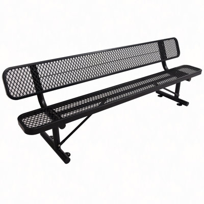 4 Ft. Outdoor Steel Bench With Backrest by Mercer41