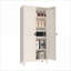 Armoire de rangement en métal 71 po avec 2 portes et serrure Tablettes réglables | Beige | Chambre à coucher | Scandinave