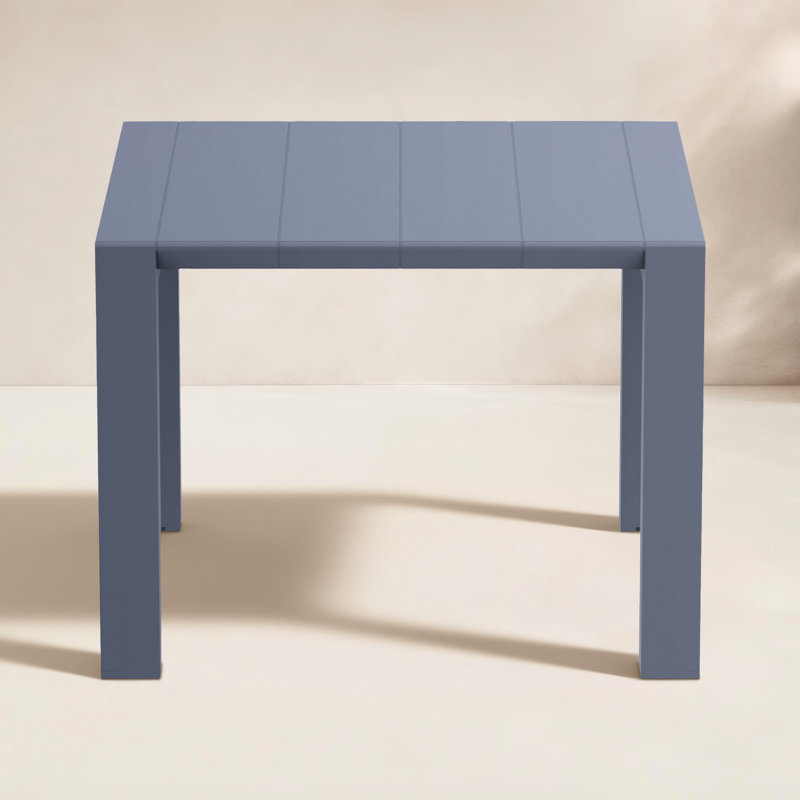 Farrah Square Metal Outdoor Dining Table , 39'' in. W 39'' in. D, Dark Gray
