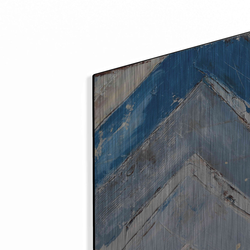 Ivy Bronx «Blue Zag I» par Erin Ashley, art mural en métal, H 16 po x l 12 po