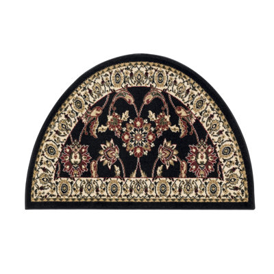 Tapis intérieur / extérieur noir Fanchon Beautiful Hearth Slice
