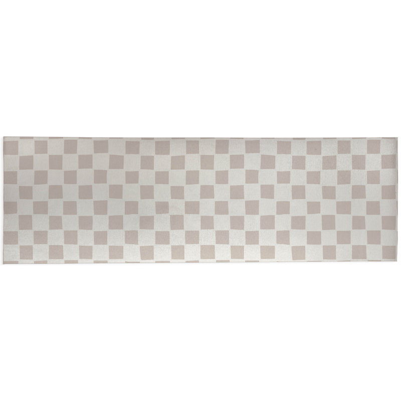 Checkered Non-Slip Outdoor Rug, Runner 2'6" x 8'