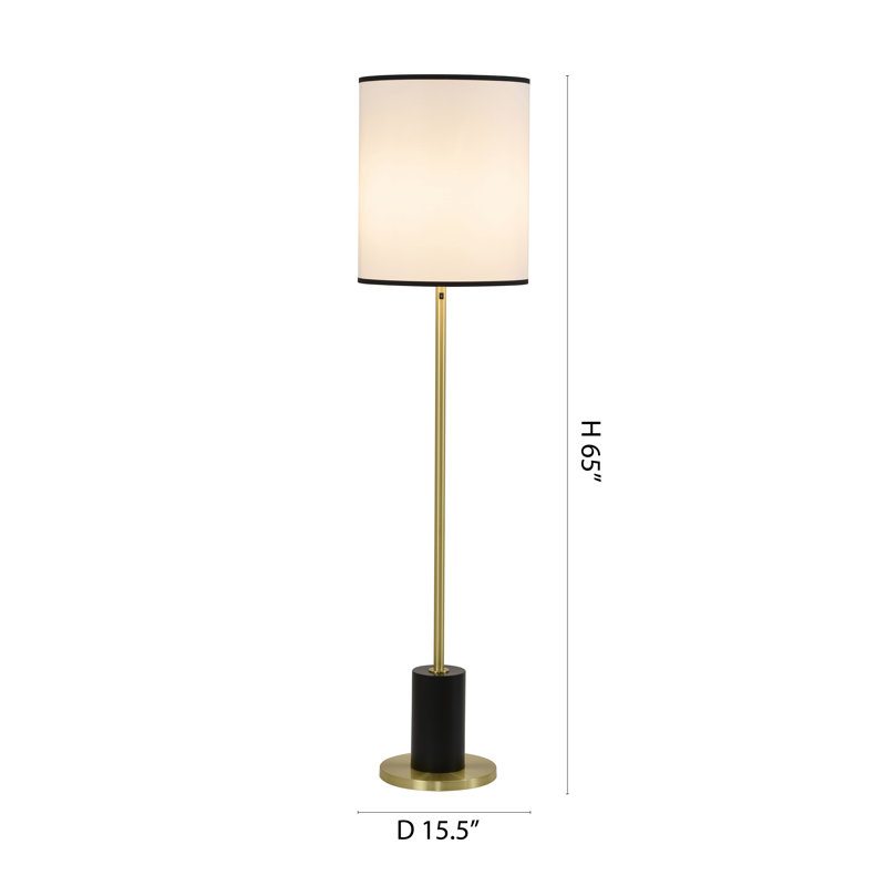 Modern 2-Light Brass Floor Lamp 