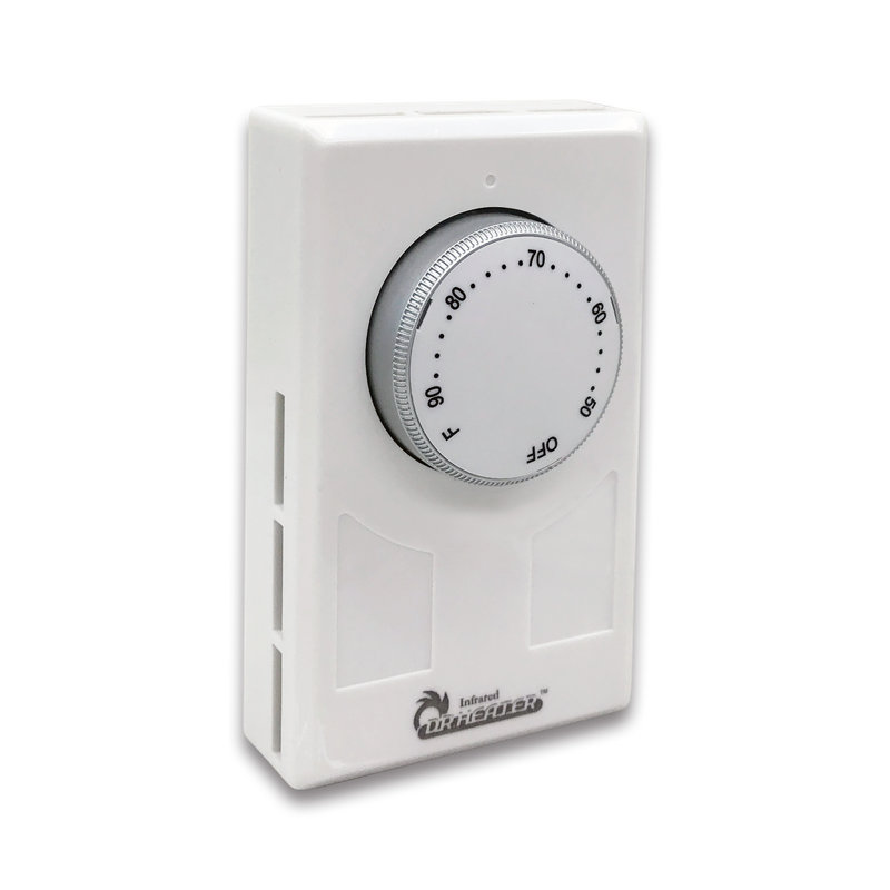 DR. Thermostat mural 4 fils à un ou deux pôles 120-277 V 3360-7756W, INFRARED HEATER DR-001, blanc