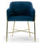 Chaise avec accoudoirs en velours bleu Vergas