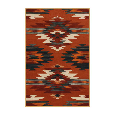 Washable Red Rock Canyon Southwestern Area Rug