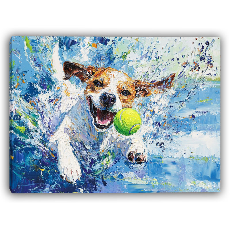 Chase the Splash - Jack Russell Joy, H 36 po x l 48 po