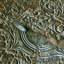 Olive Green Brown Rusted Reflection Distressed Antique Tile Scrollwork Wallpaper-88572414