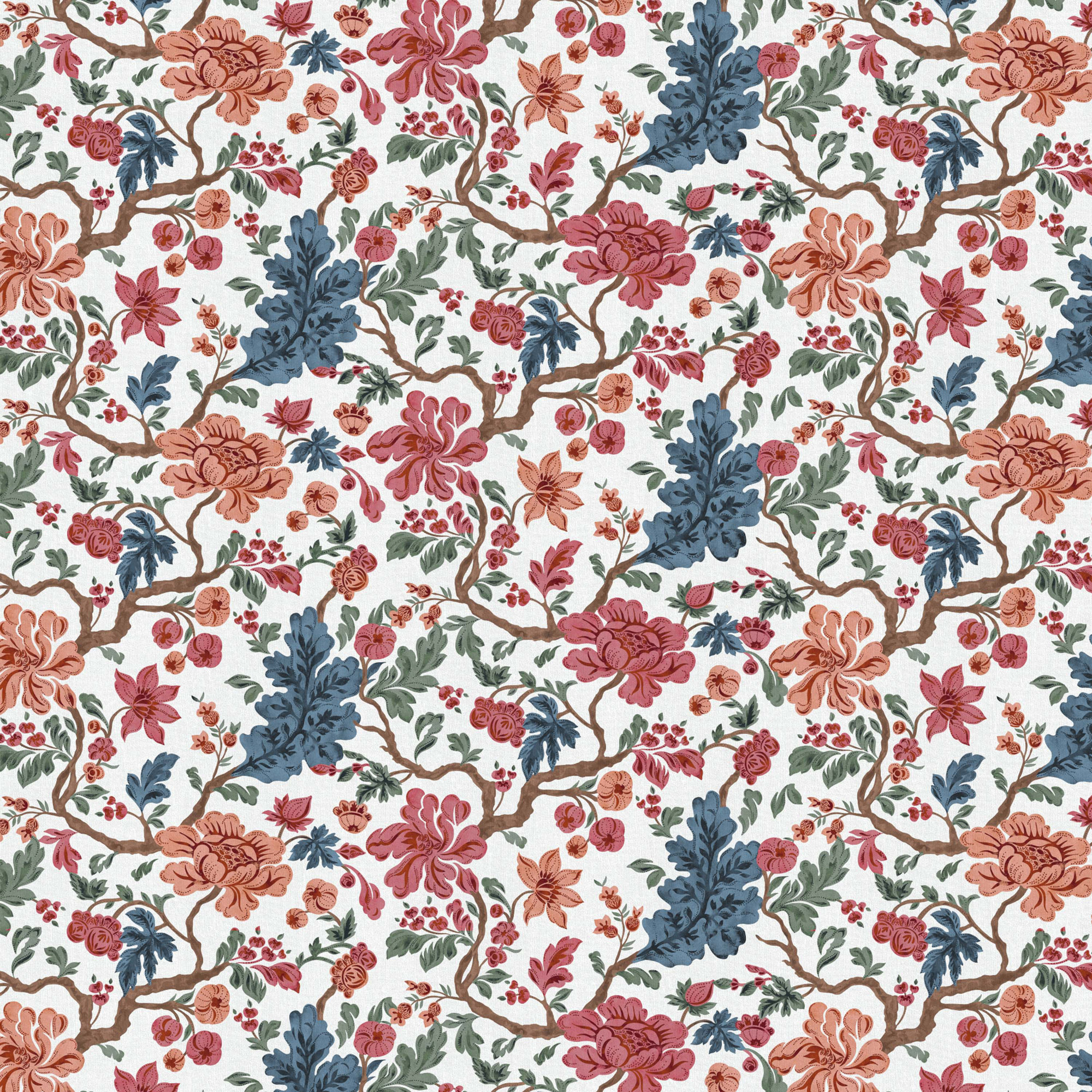 Jane Floral Cotton Throw Pillow, Polyester, 22" x 22"