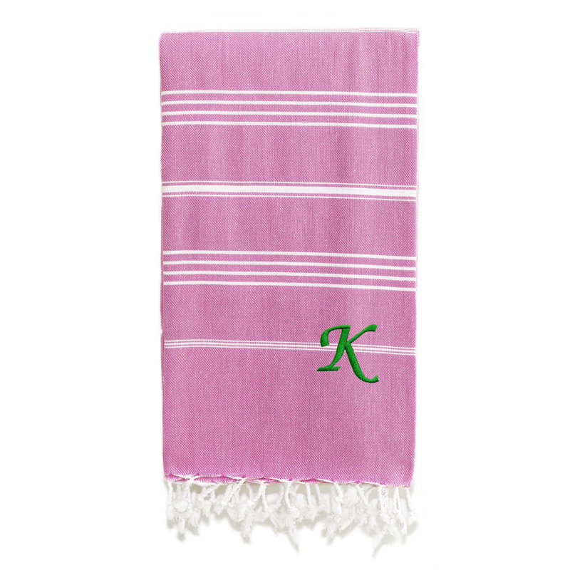 Serviette de plage 100% coton Pestemal Lucky, Gris foncé / Blanc, K