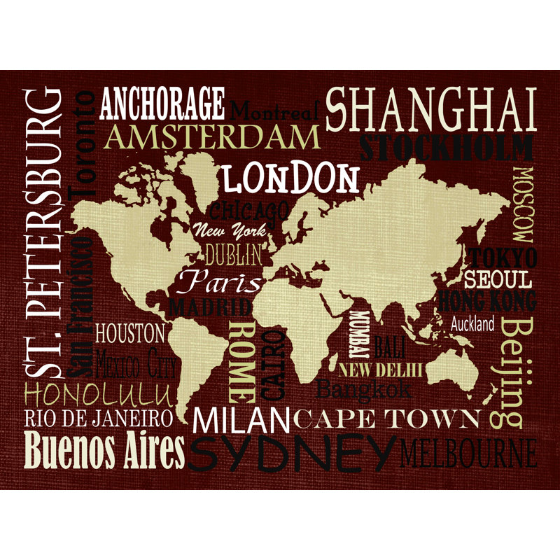 «Travel the World 2», reproduction sur toile tendue, H 24 po x l 32 po