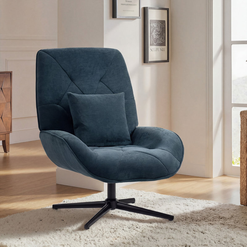 Upholstered Swivel Armchair, Green