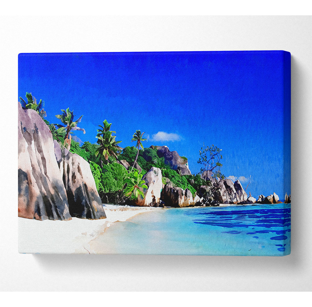 Paradise Island Rocks Leinwand Aquarell