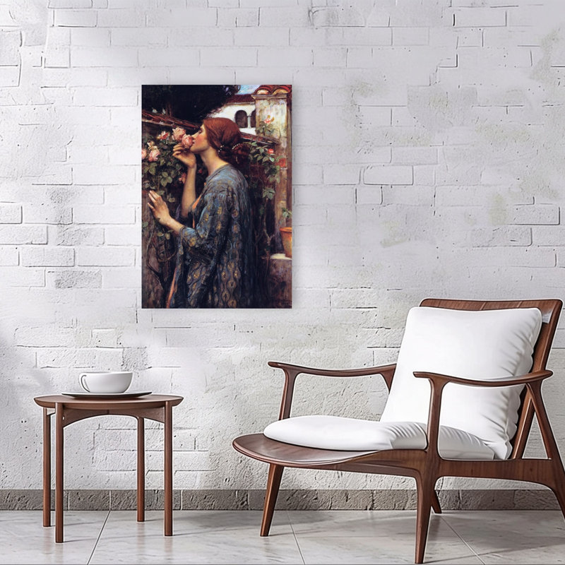 The Soul Of The Rose Classic Abstract Orchid Violet Rose Summer Landscape Wall Art Print by John William Waterhouse - 1 Piece Wrapped Canvas Wall Art