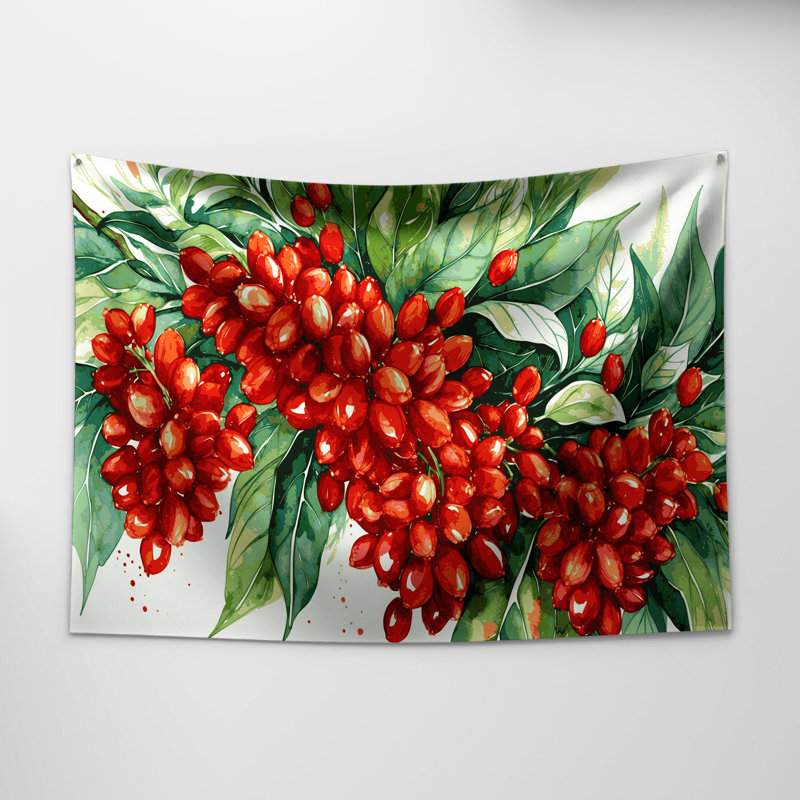 Tapisserie murale «Fruit Goji Berry», 68 po x 80 po