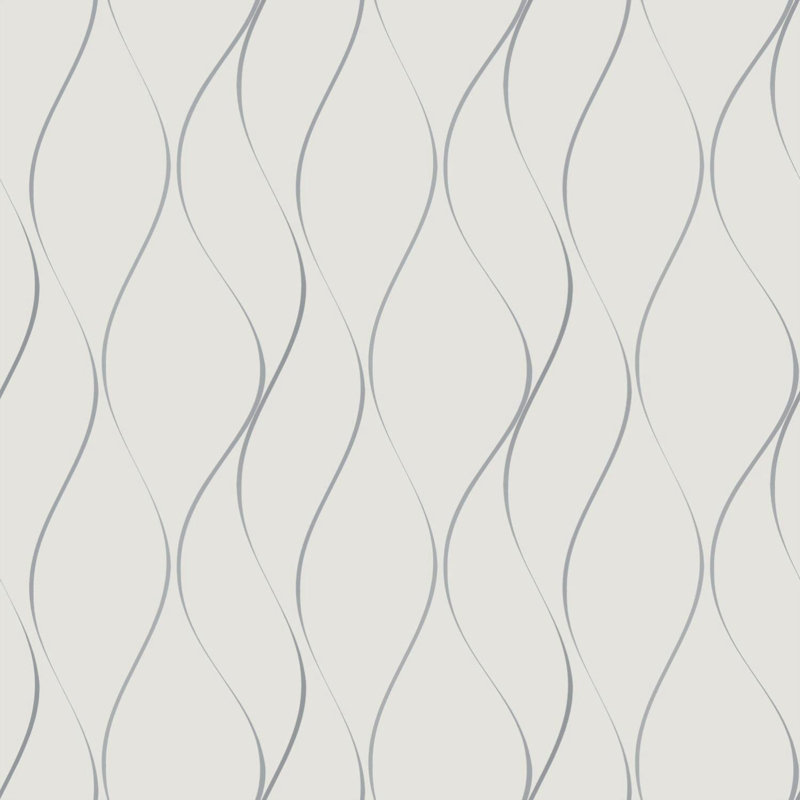 Dazzling Dimensions Abstract Metallic Wallpaper Double Roll, White/Silver