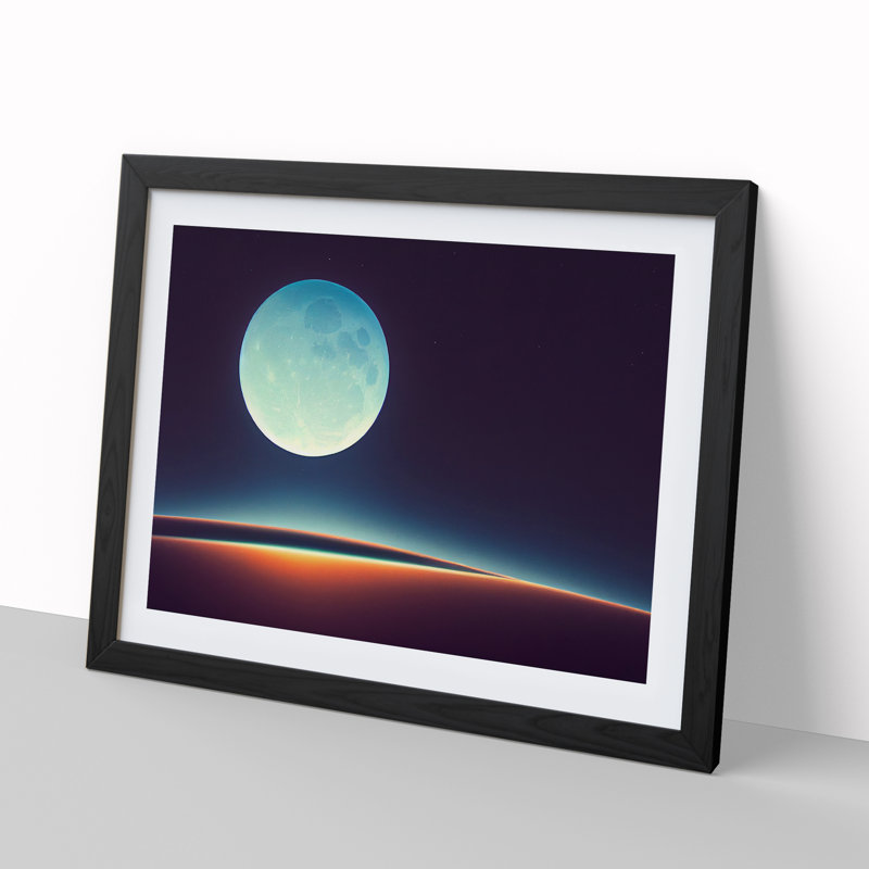 XH1022-6135X Modern Moon Vol.1 - Single Picture Frame Print, 46cm H x 64cm W x 2cm D, Black