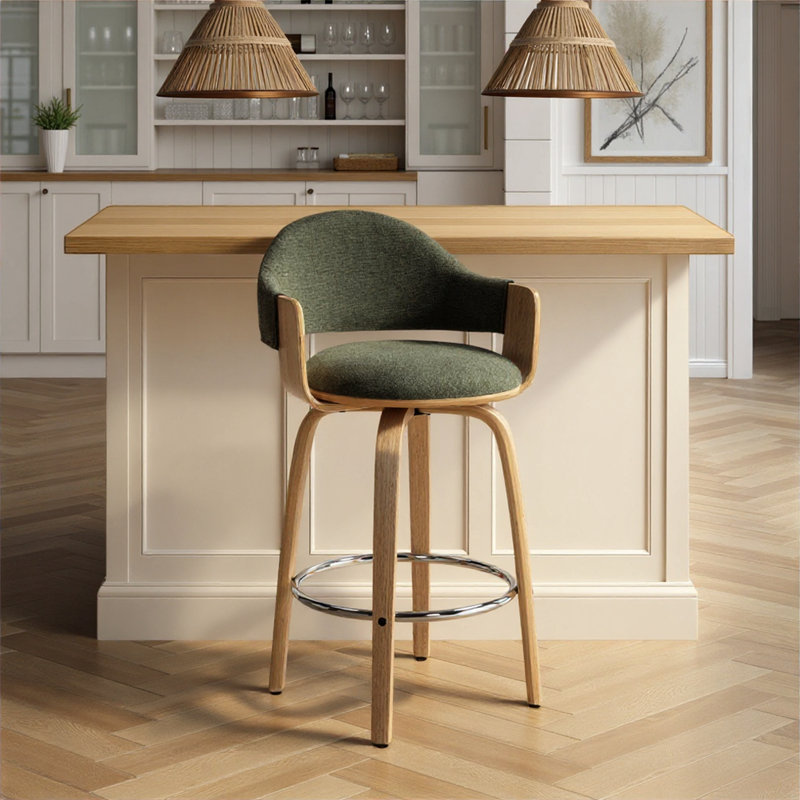 Swivel Upholstered Counter Stool, Cypress Shade, 77cm