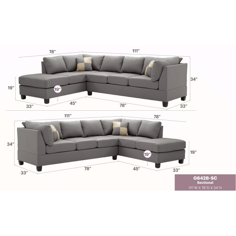 Canapé modulaire Malone (3 boîtes), gris, Gris