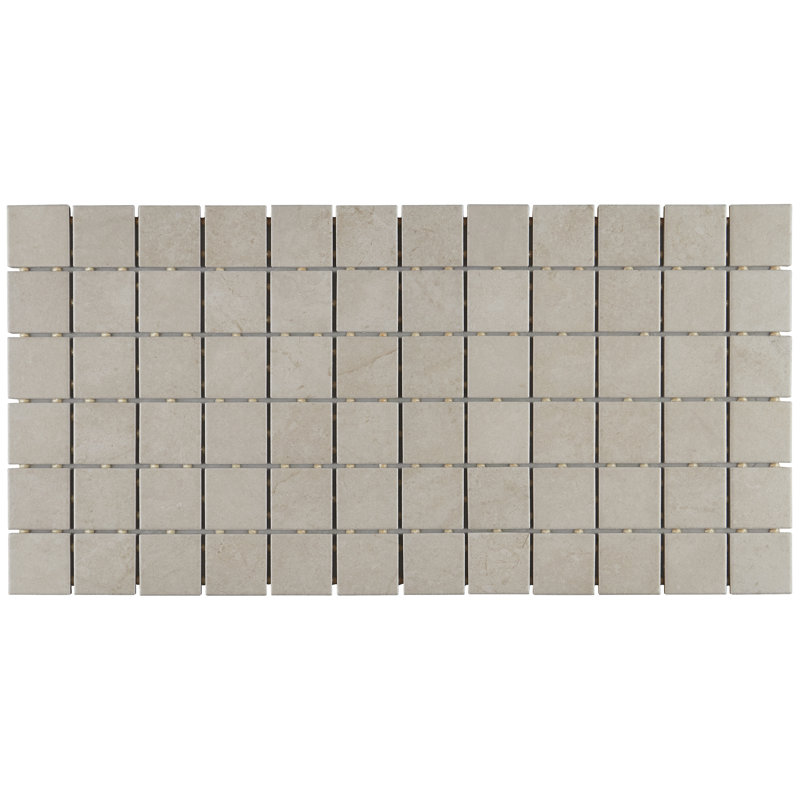 Carreau de mosaïque en céramique intentionnel 2 po x 2 po, Crème