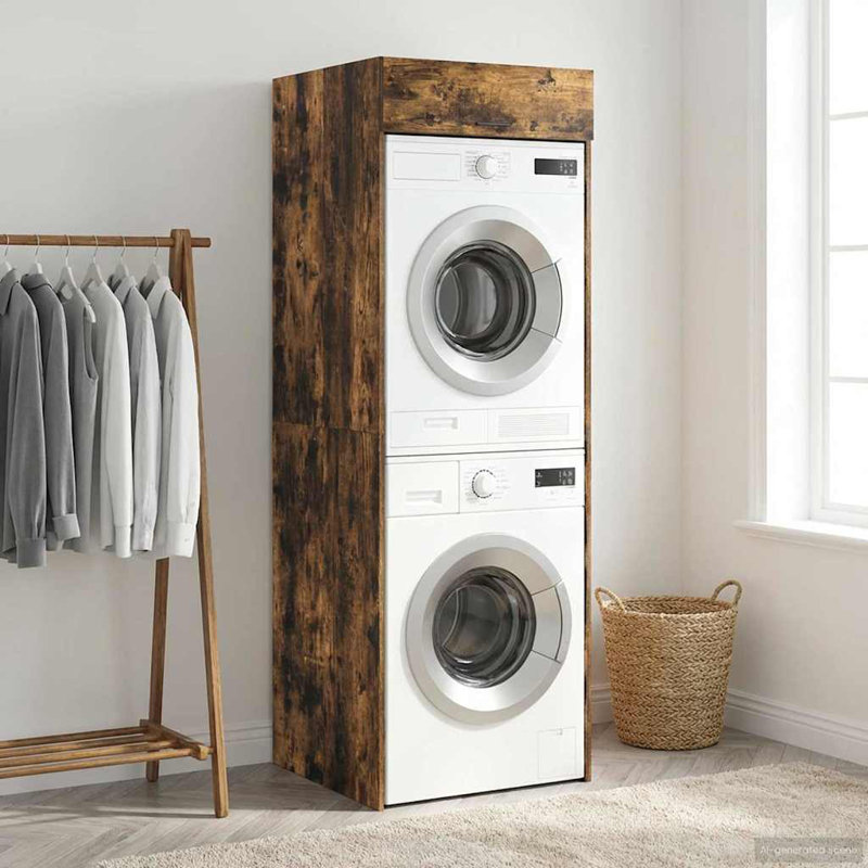 Freestanding Bathroom Cabinet, Smoked Oak