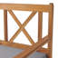 Banc en bois d'acacia avec coussins et table basse H 16 po Manchester, ensemble de 2
