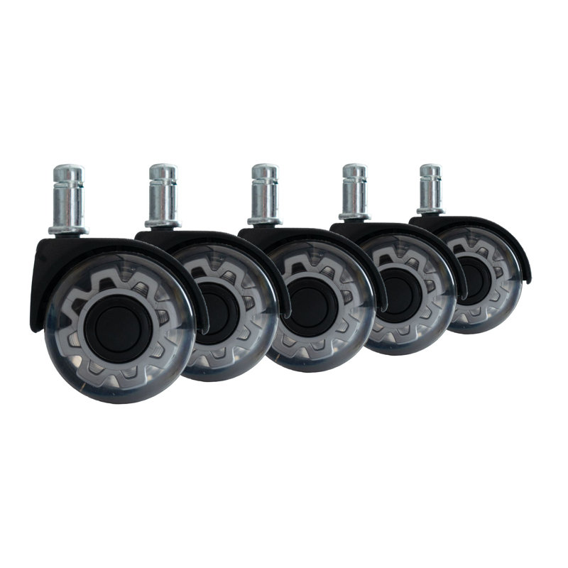 Set Of 5 Office Chair Castors, Heavy-duty Castors, Smooth-running Universal Castors, Silver