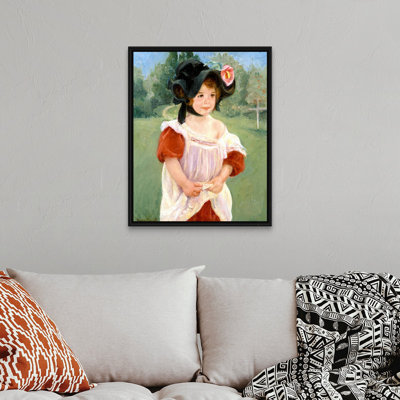 " Spring: Margot Standing In A Garden (Fillette Dans Un Jardin) " by Mary Stevenson Cassatt Painting Print