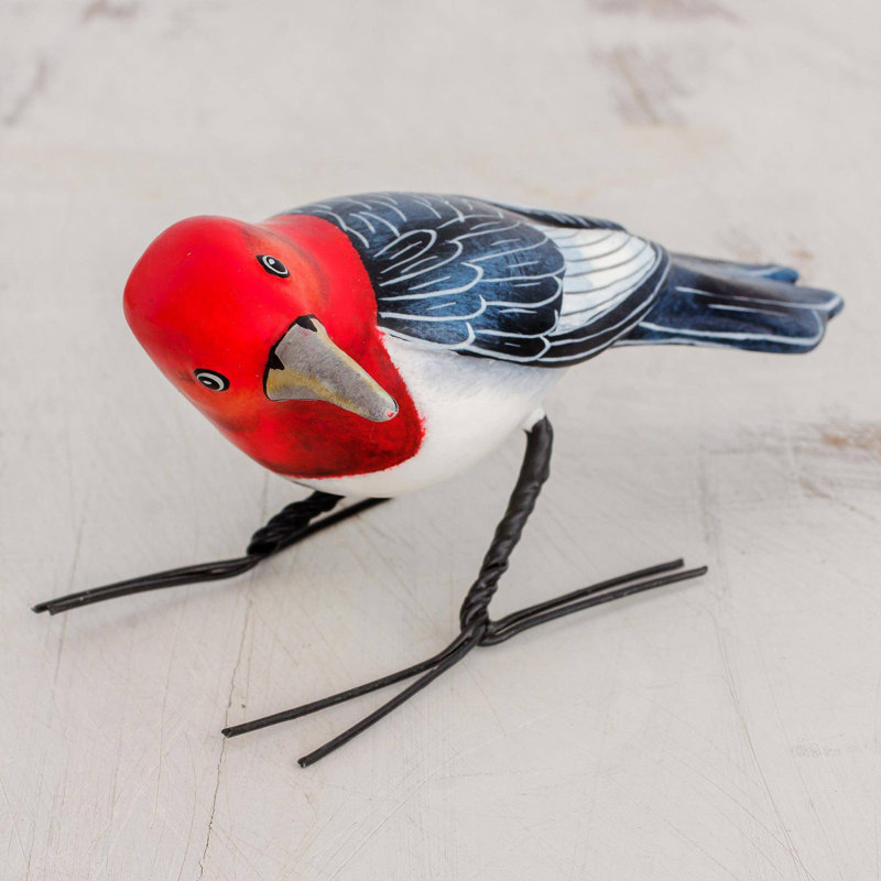 Figurine en céramique à tête de Woodpecker Kerwin