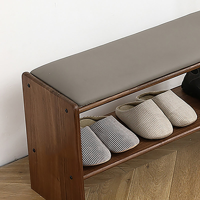 31.5in Solid Wood Shoe Storage Bench