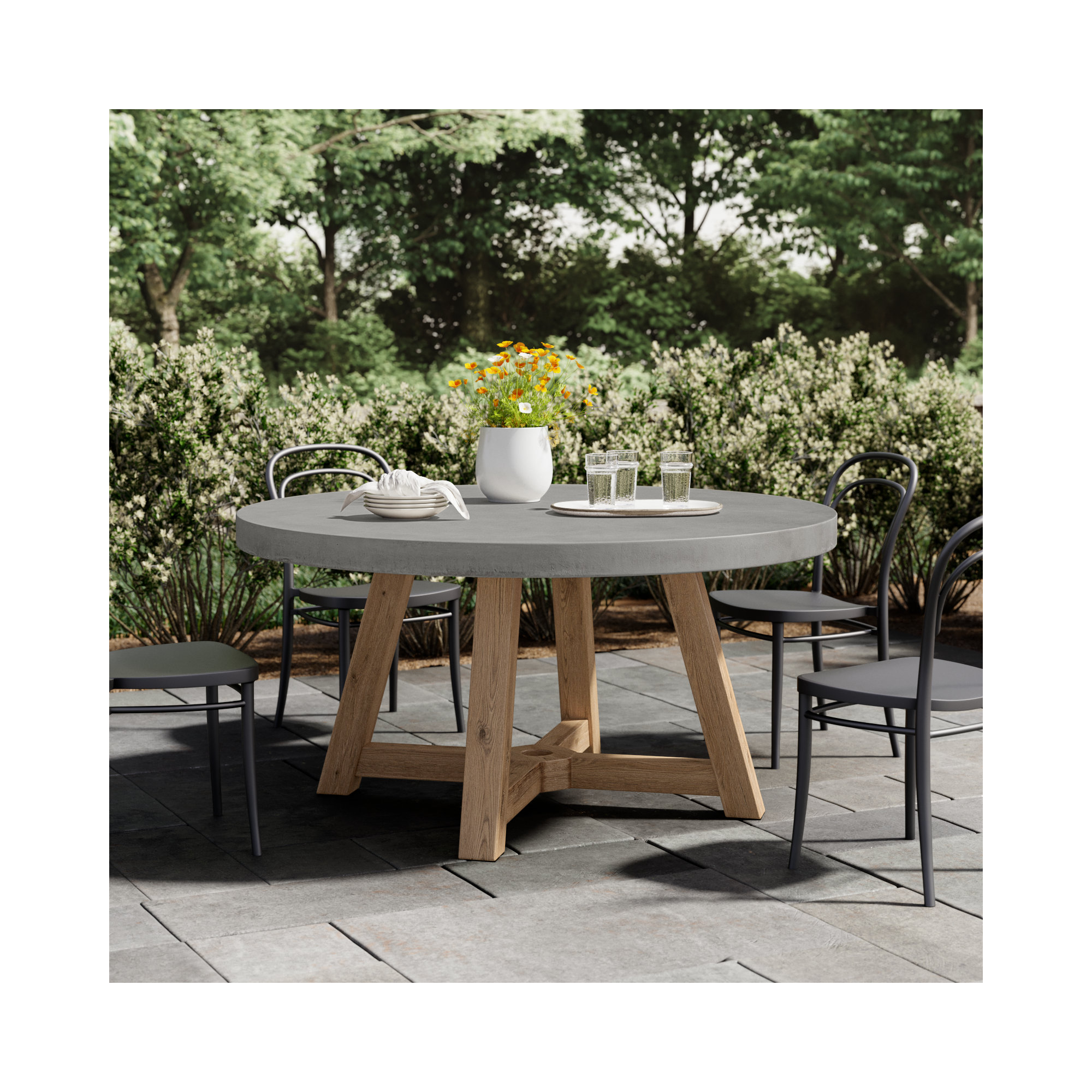 Isabela Round Outdoor Dining Table, 59" Round